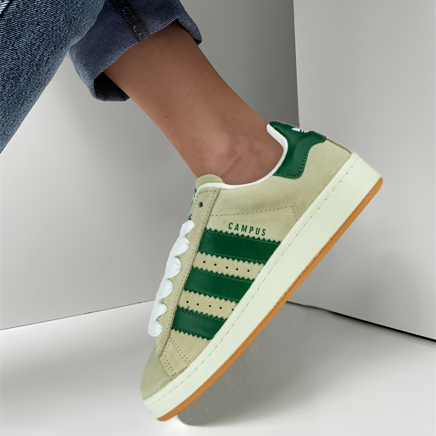 ADIDAS CAMPUS BEIGE Y VERDE