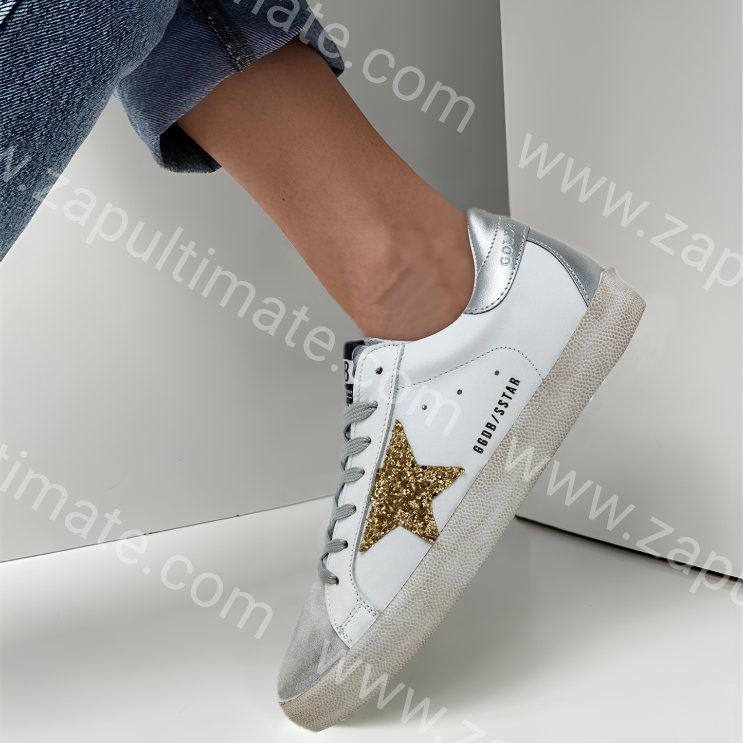 GOLDEN GOOSE - BLANCO Y DORADO BRILLANTE